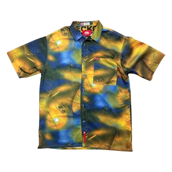 Ecko Unlimited Yellow and Blue Graphic Shirt - Picture 2 of 12